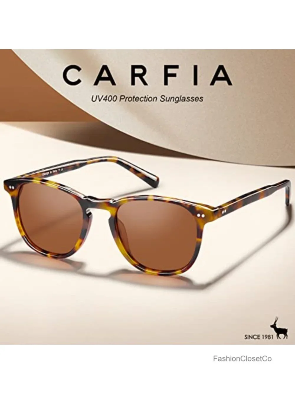 Retro Square Polarized Sunglasses for Women Handcrafted Acetate Frame UV